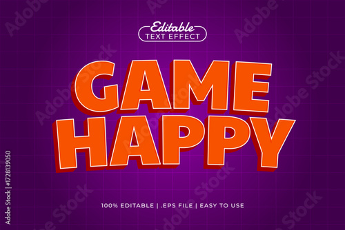 game happy editable text effect
