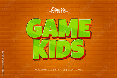 game kids editable text effect