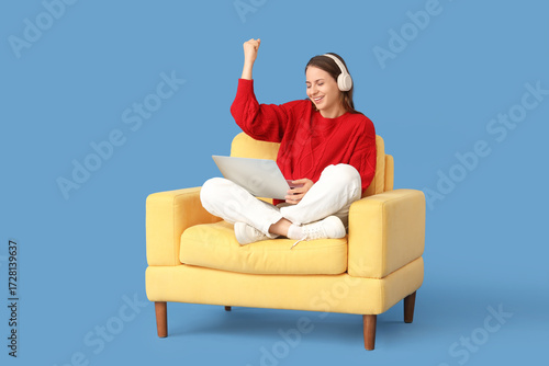 Happy young woman with head...