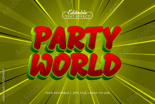 party world editable text effect