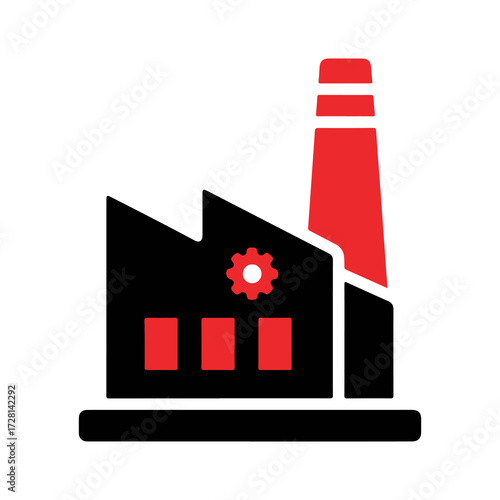 Simple Factory Icon Industrial Building Illustration for Business and Industry Concepts