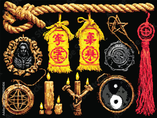 다양한 주술적이고 신비로운 상징물들이 모여 있는 신비로운 컬렉션