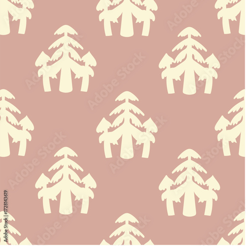 Seamless pattern with plant and floral motifs