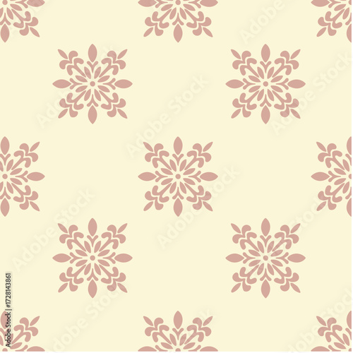 Seamless pattern with plant and floral motifs