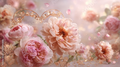 Delicate pink flowers bouquet