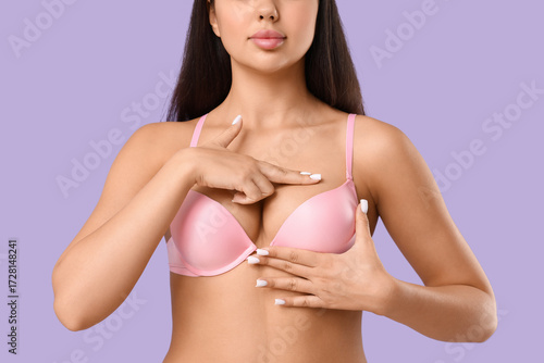 Young woman in underwear ch...