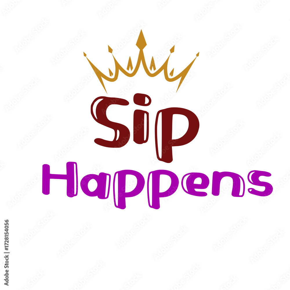 Obraz premium Creative sip happens logo design for beverages.