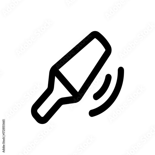A simple black and white line drawing of a metal detector with curved lines indicating detection waves emitted