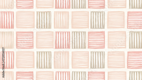 Hand-drawn seamless pattern brush strokes forming vertical and horizontal stripes background 
