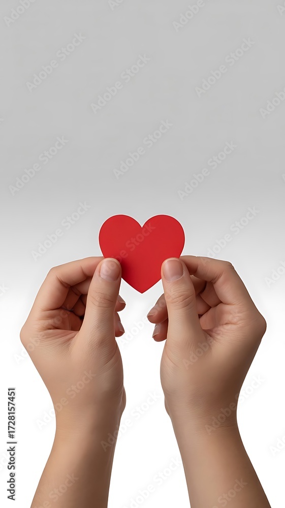 Fototapeta premium Hands holding red heart symbol image