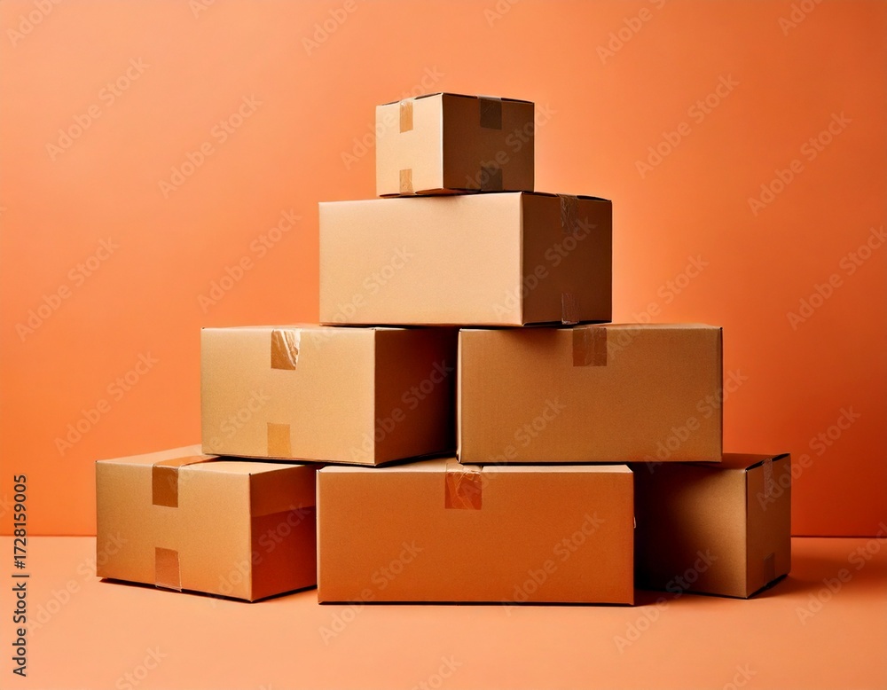 Fototapeta premium stack of cardboard boxes