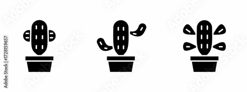 Cactus icon set. Vector symbol. Illustration of cactus. Cactus. Vector illustration. Stock vector.