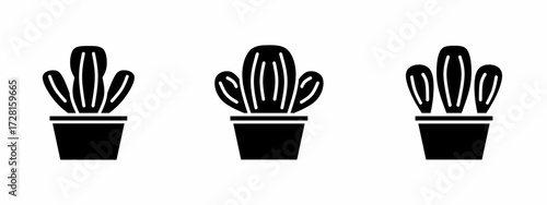 Cactus icon set. Vector symbol. Illustration of cactus. Cactus. Vector illustration. Stock vector.