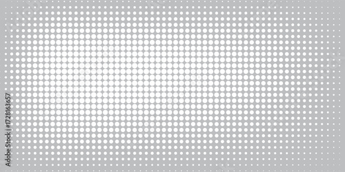 Grunge halftone gradient texture. Fading grit noise background. Sandy gritty wallpaper. Retro pixelated backdrop. Black and white anime or manga comic overlay. Vector.