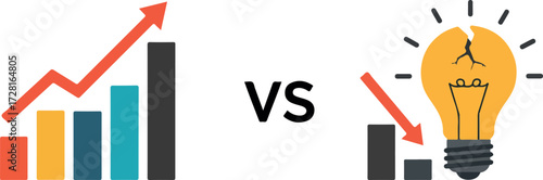 Growth versus Idea A Visual Comparison of Progress and Innovation.