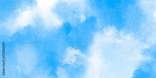Abstract white and blue isolated cloud cumulus clouds. blue aquarelle painted realistic fog or mist smoky textured canvas design. White and ash messy wall stucco texture background.