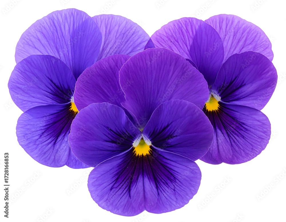 Obraz premium Radiant violet pansies in a delicate floral arrangement
