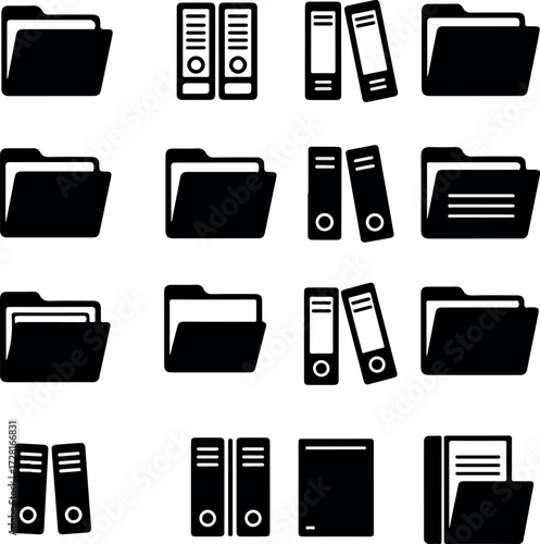 Collection of various file folders and binders for document storage.