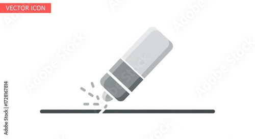 Eraser removing line, symbolizing correction, mistake removal, and the ability to edit and refine work for a clean finish