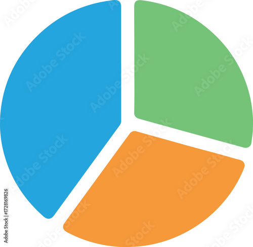 Colorful pie chart representing data distribution and statistical analysis visually.