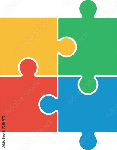 Colorful puzzle pieces representing teamwork and problem solving in a collaborative environment.