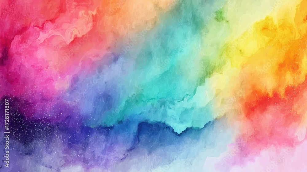 Fototapeta premium Generative AI created abstract watercolor background with colorful paints. Ideal for digital displays and creative content.