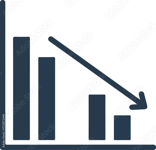 Downward trend graph illustrating financial decline and economic downturn 5.