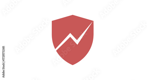 Red Shield with White Lightning Bolt Symbolizing Security and Protection.