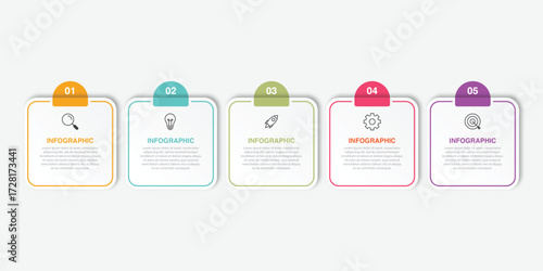 Presentation business infographic template with 5 options