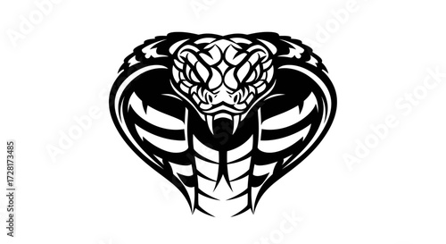 Powerful Vector Cobra Head Emblem Illustrating Strength and Danger, a Modern Animal Logo Design for Sports, Gaming, or Brand Identity