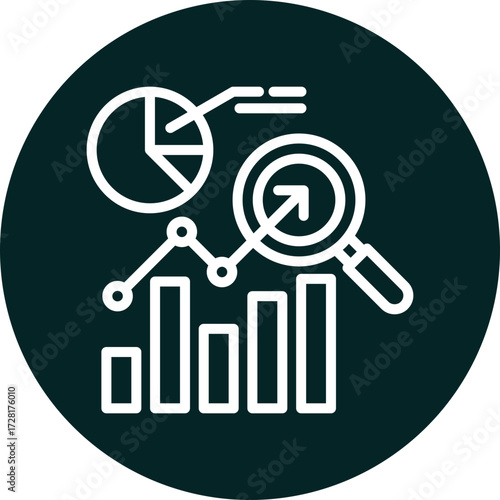Market research icon for market research, website, application, printing, document, poster design, etc