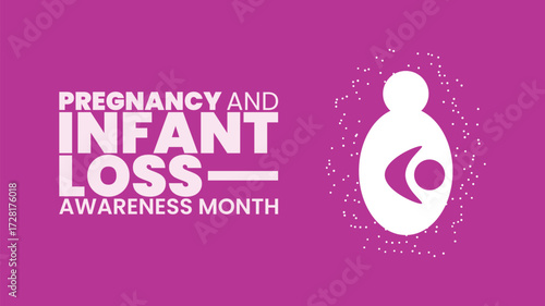 Pregnancy and Infant Loss Awareness Month Design, (SIDS) is observed every year in October. banner, poster, design.