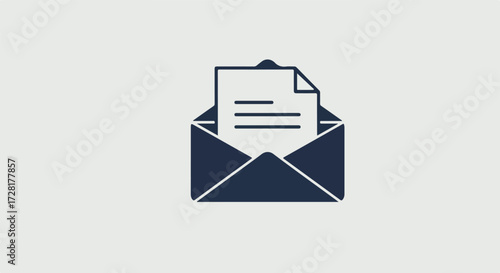 Open Envelope with a Letter Inside Depicting Communication and Correspondence.