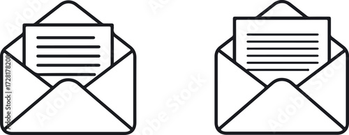 Open Envelopes with Letters Communication and Correspondence.