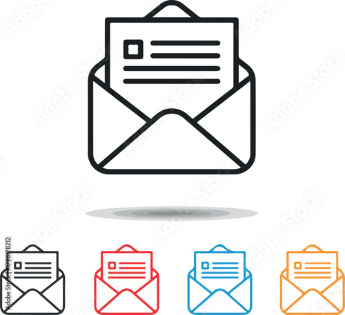 Open Envelope with Letter Inside Showing Communication and Correspondence 1.