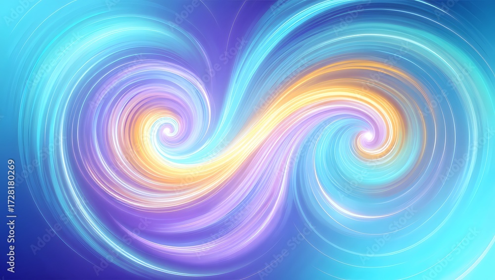 Fototapeta premium Vibrant swirling rainbow vortex pattern with a splash of colorful light energy
