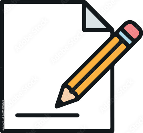 Pencil writing on paper document creating a new note or memo 1.