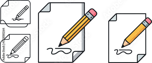 Pencil signing document on white paper agreement concept.