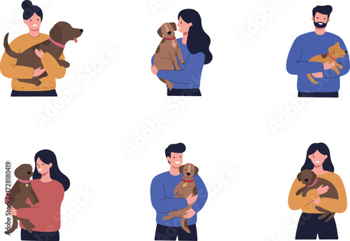 People holding dogs showcasing love and companionship a heartwarming scene.