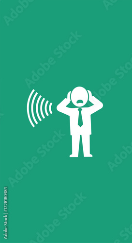 Person covering ears from loud noise experiencing auditory discomfort and stress.