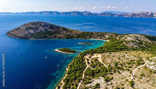 Fototapeta Naklejka Na Ścianę i Meble -  Panoramic view of a Croatian cove