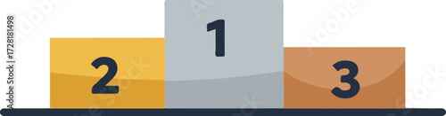 Podium with numbers one two and three representing first second and third place 2.