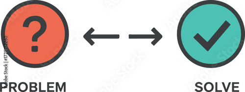 Problem Solving Process Visualized with Arrows and Symbols.