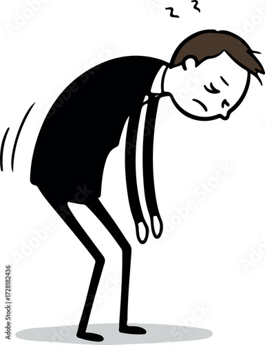 Exhausted businessman feeling tired and overwhelmed after long day.