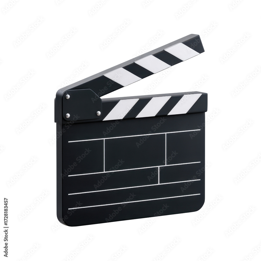 Fototapeta premium Classic Movie Clapper Board with Opened Slate for Filming Scenes in Movie Productions