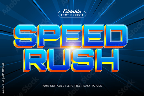 speed rush editable text effect