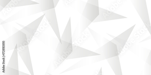 Abstract background with liens and triangles shape on white background. White and grey geometric overlapping rectangle pattern Geometric background soft shadows as patten ..White polygon textured .