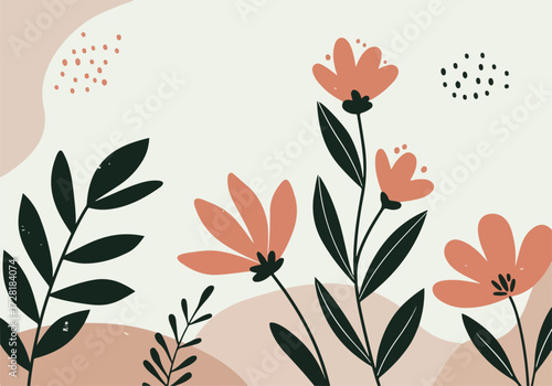 Floral arrangement with orange flowers and green leaves in a garden.