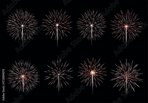 Fireworks Display Against a Dark Night Sky Celebration.