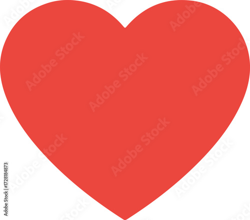 Red heart shape symbol of love and affection for romantic occasions.